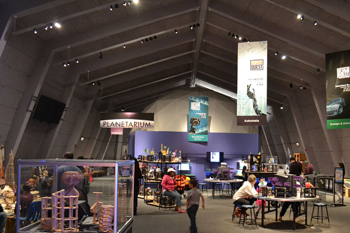 An exhibit hall at the Lawrence Hall of Science