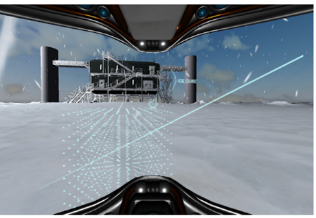 Polar Virtual Reality Exhibit (PVRE Exhibit) view of game