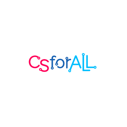 Letters "CS" in red, "for" in blue," and "ALL" in light blue