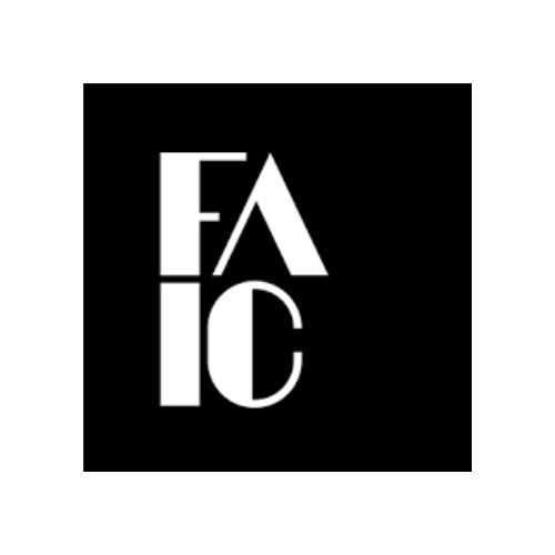 Image is a black square with white letters at the center reading "FAIC"