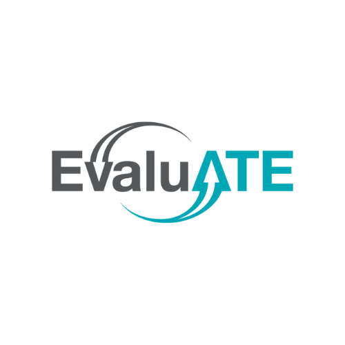 The word "Evaluate." The letters V and the second "A" are designed as arrows to create a circle.