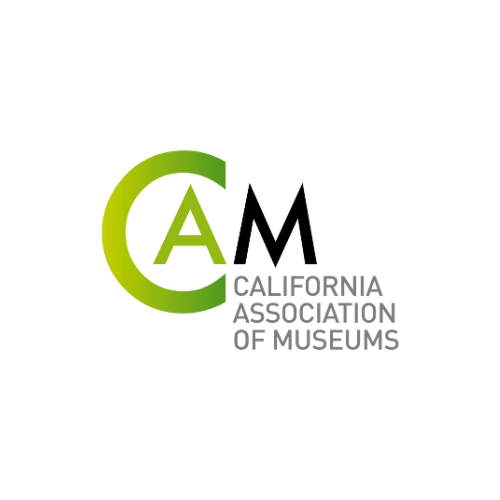 Image contains the letters "CAM." The letters C and A are in green, and M is in black. Text beneath reads "California Association of Museums"