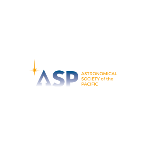 Image contains the letters "ASP" to the left in blue. Gold text to the right "Astronomical Society of the Pacific."