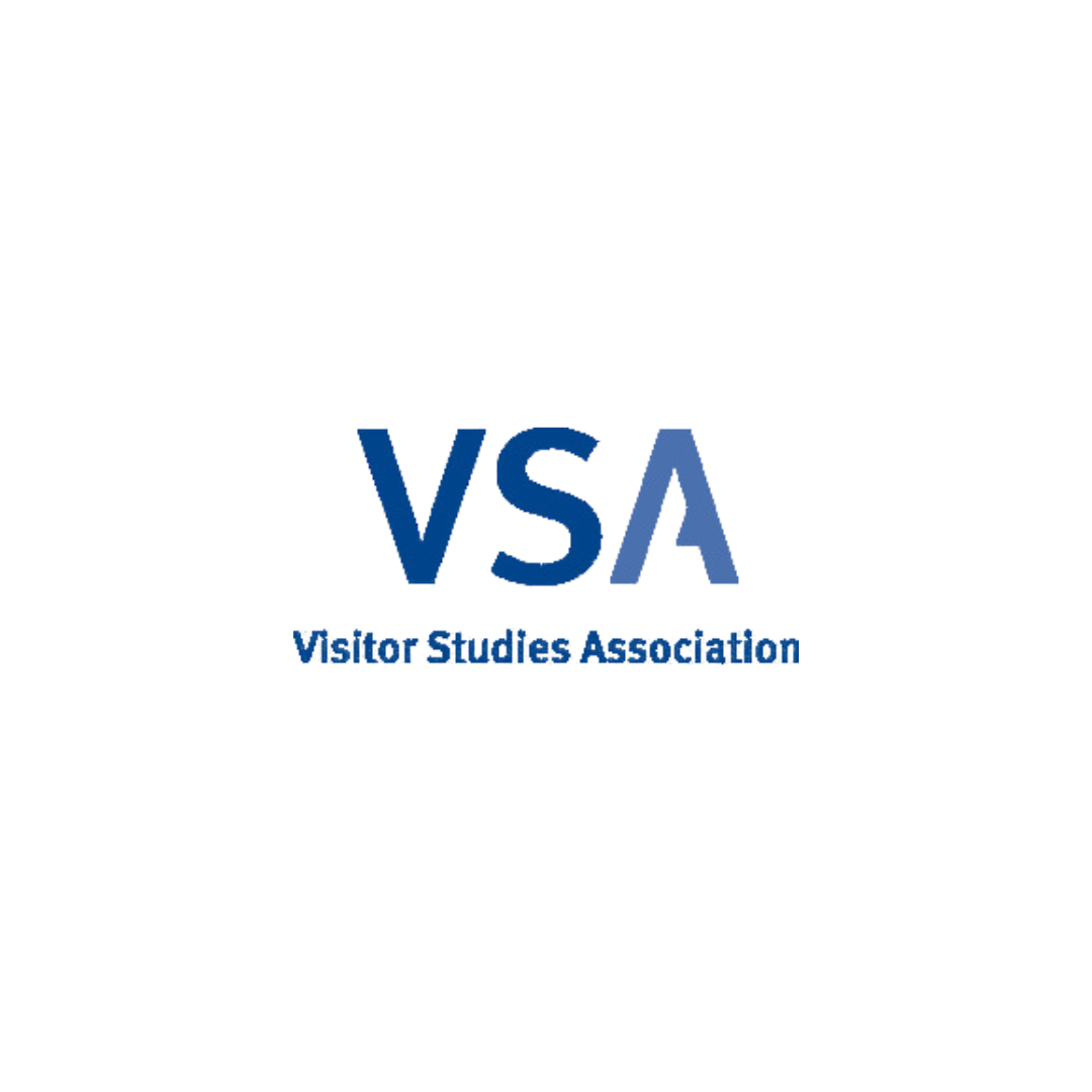 Visiory Studies Association logo. Blue Lettering.
