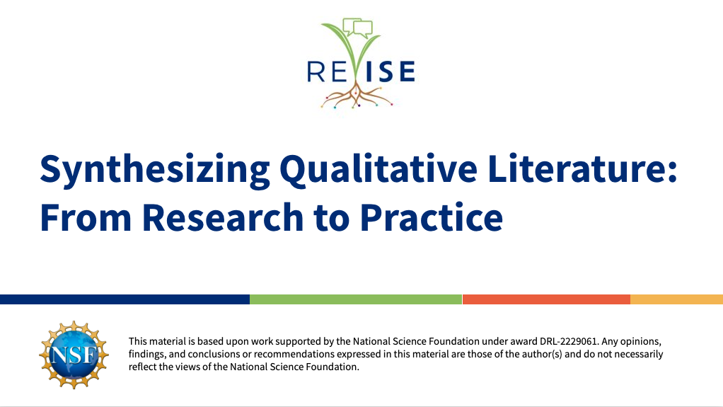 Synthesizing Qualitative Literature: From Research to Practice