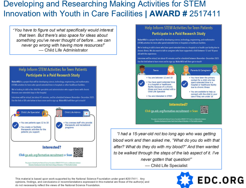 Developing and Researching Making Activities for STEM Innovation with Youth in Care Facilities 2517411