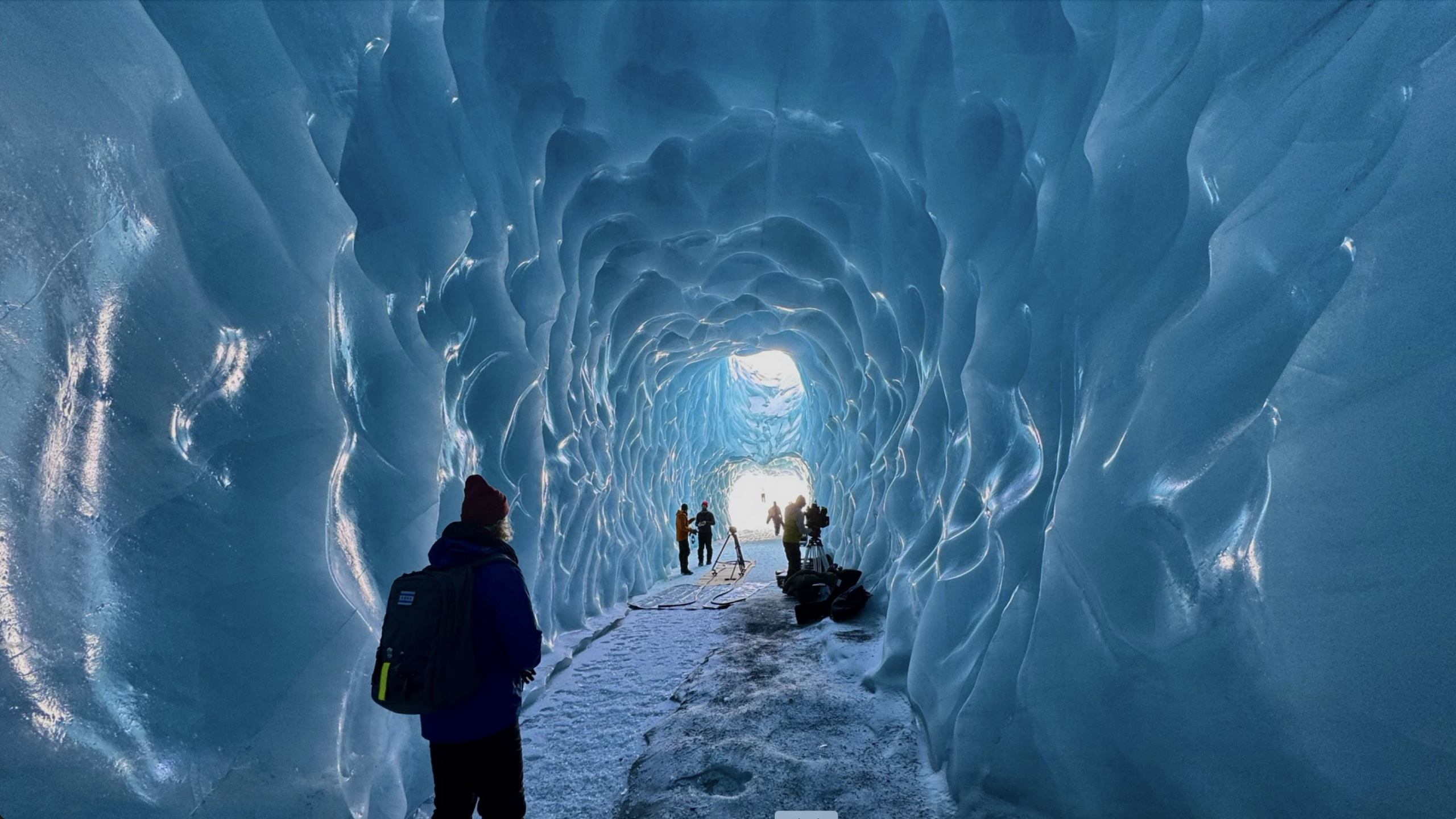 photo of Ice Cave during filming for the project